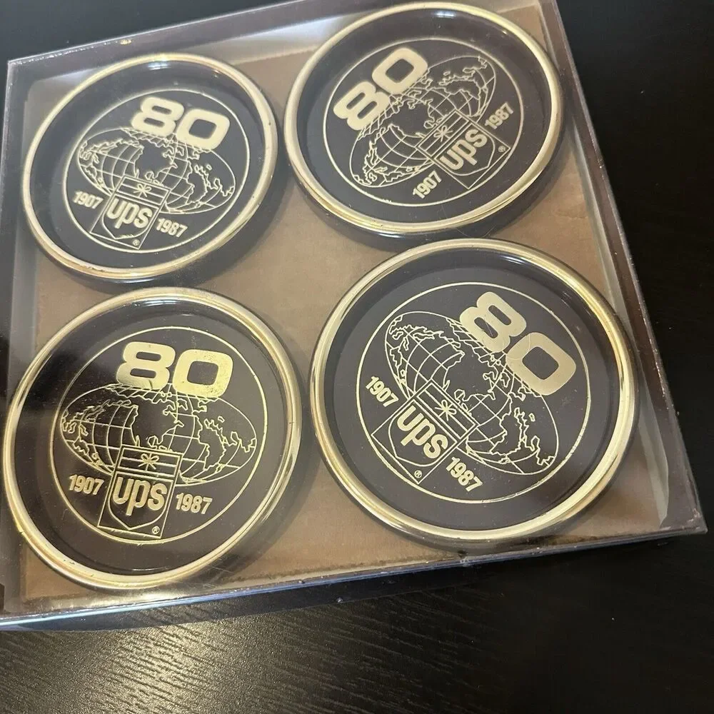UPS 80th Anniversary Coaster Set (1987, 4 Pieces) Plastic: 4